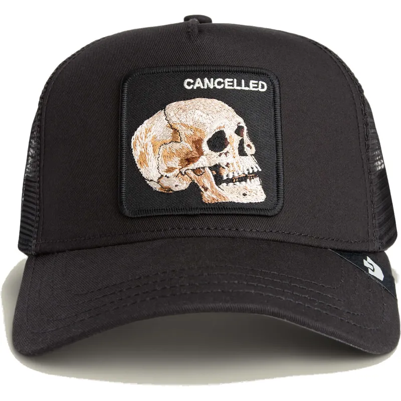 petten-gebogen-zwart-snapback-the-cancelled-skull-grit-the-farm-van-goorin-bros
