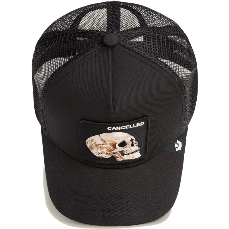 petten-gebogen-zwart-snapback-the-cancelled-skull-grit-the-farm-van-goorin-bros