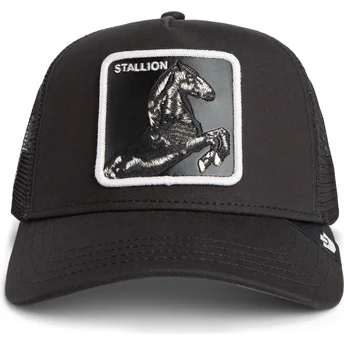 Petten gebogen zwart snapback Stallion The Farm van Goorin Bros.