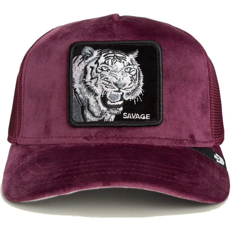 petten-gebogen-rood-snapback-savage-tiger-velour-the-farm-van-goorin-bros
