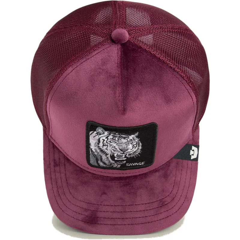 petten-gebogen-rood-snapback-savage-tiger-velour-the-farm-van-goorin-bros