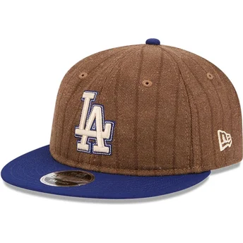 Petten plat bruin verstelbaar 9FIFTY Retro Crown Wool Pinstripe van Los Angeles Dodgers MLB van New Era