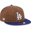 petten-plat-bruin-verstelbaar-9fifty-retro-crown-wool-pinstripe-van-los-angeles-dodgers-mlb-van-new-era