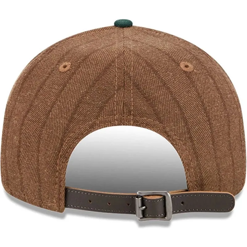 petten-plat-bruin-verstelbaar-9fifty-retro-crown-wool-pinstripe-van-oakland-athletics-mlb-van-new-era