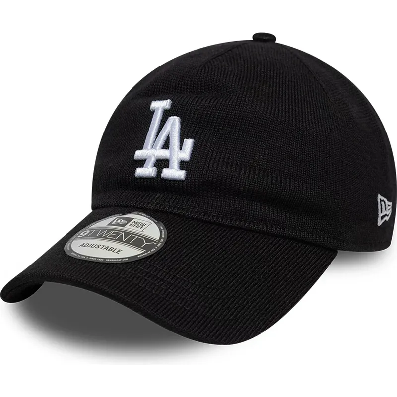 petten-gebogen-zwart-verstelbaar-9twenty-merino-wool-van-los-angeles-dodgers-mlb-van-new-era