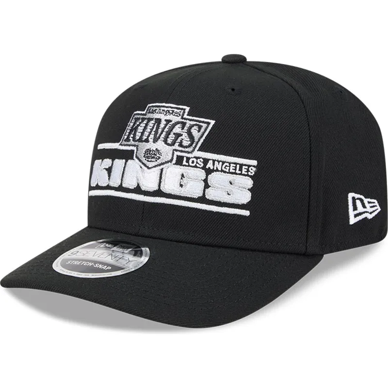 petten-gebogen-zwart-snapback-9seventy-stretch-snap-stated-van-los-angeles-kings-nhl-van-new-era
