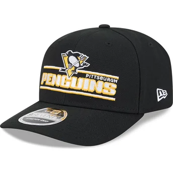 Petten gebogen zwart snapback 9SEVENTY Stretch Snap Stated van Pittsburgh Penguins NHL van New Era