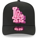petten-gebogen-zwart-snapback-9fifty-a-frame-neon-van-los-angeles-dodgers-mlb-van-new-era