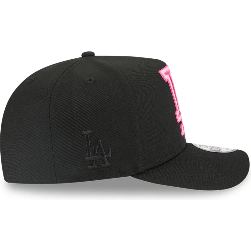 petten-gebogen-zwart-snapback-9fifty-a-frame-neon-van-los-angeles-dodgers-mlb-van-new-era