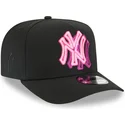 petten-gebogen-zwart-snapback-9fifty-a-frame-neon-van-new-york-yankees-mlb-van-new-era