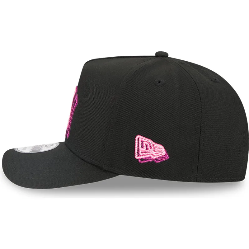 petten-gebogen-zwart-snapback-9fifty-a-frame-neon-van-new-york-yankees-mlb-van-new-era