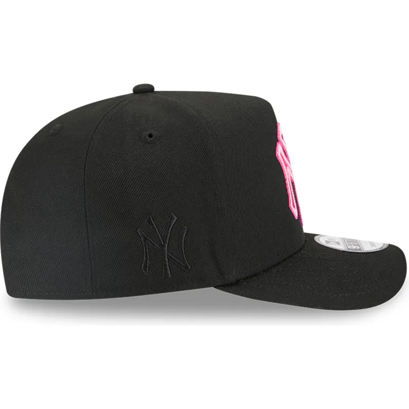 petten-gebogen-zwart-snapback-9fifty-a-frame-neon-van-new-york-yankees-mlb-van-new-era