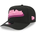 petten-gebogen-zwart-snapback-9fifty-a-frame-neon-van-oakland-athletics-mlb-van-new-era