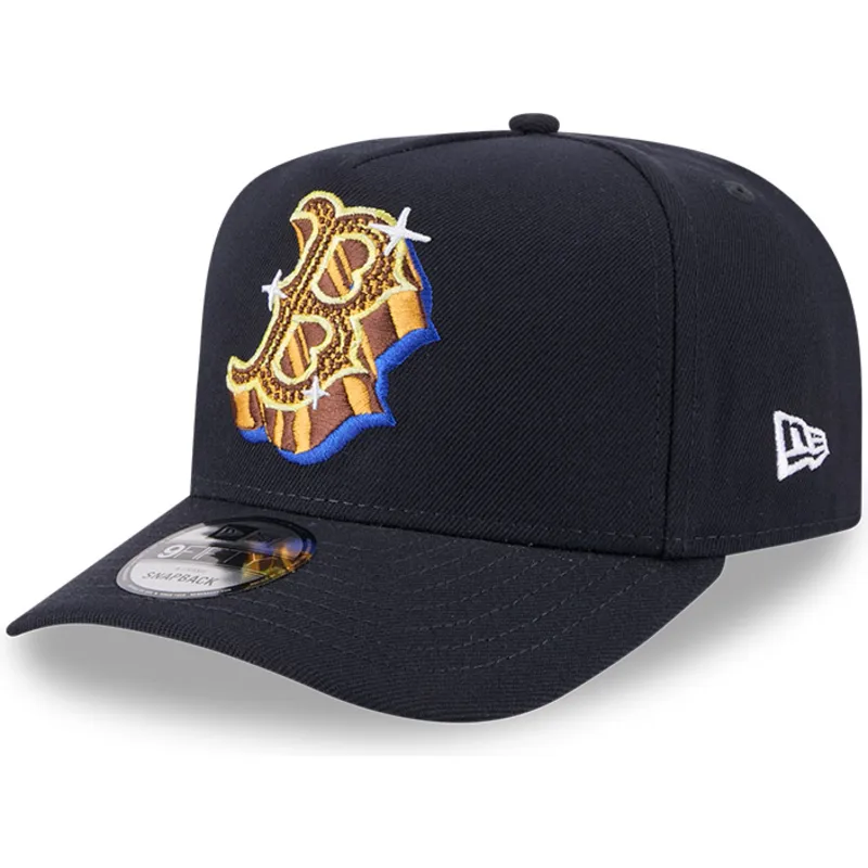 petten-gebogen-marineblauw-snapback-9fifty-a-frame-emblem-van-boston-red-sox-mlb-van-new-era