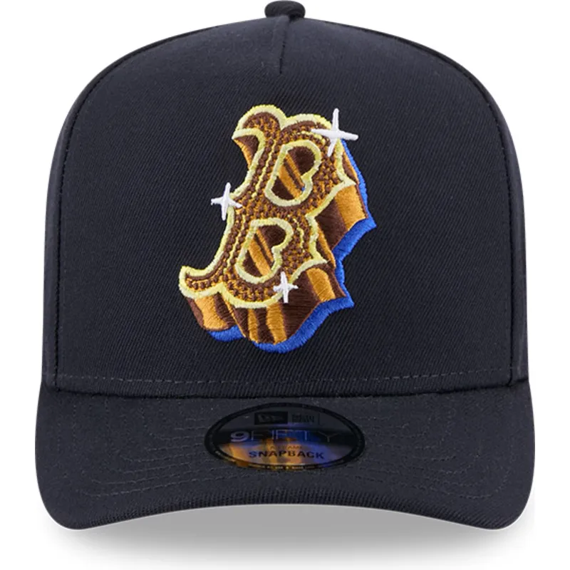 petten-gebogen-marineblauw-snapback-9fifty-a-frame-emblem-van-boston-red-sox-mlb-van-new-era
