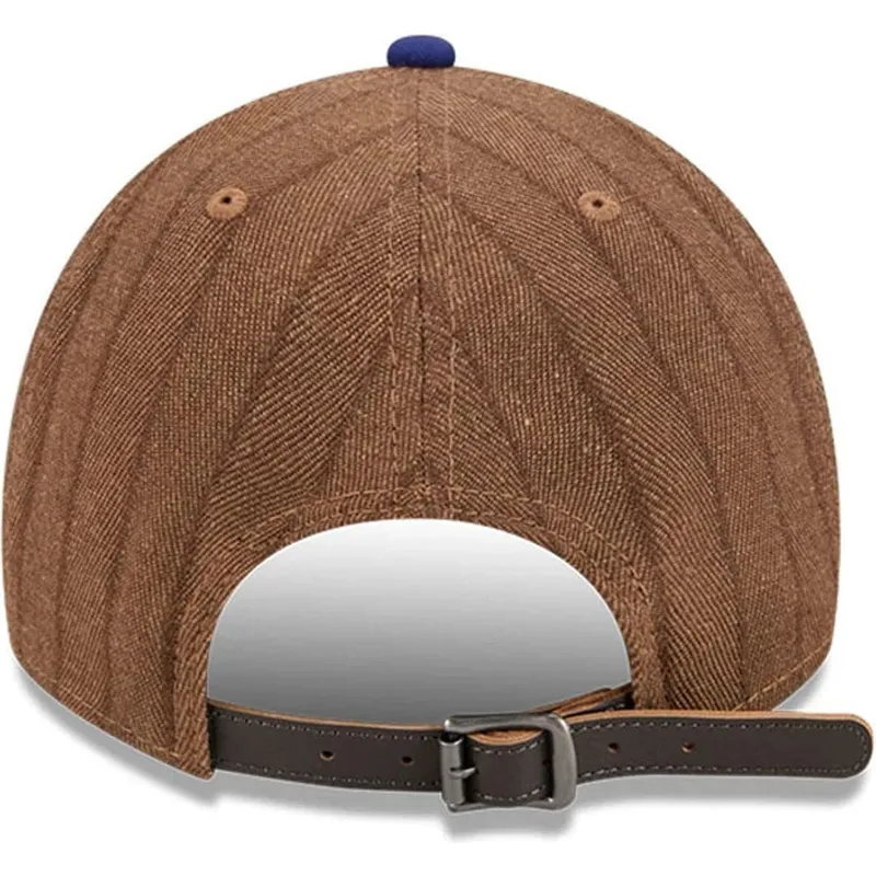 petten-gebogen-bruin-verstelbaar-9twenty-a-frame-wool-pinstripe-van-los-angeles-dodgers-mlb-van-new-era