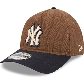 Petten gebogen bruin verstelbaar 9TWENTY A Frame Wool Pinstripe van New York Yankees MLB van New Era