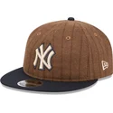 petten-plat-bruin-verstelbaar-9fifty-retro-crown-wool-pinstripe-van-new-york-yankees-mlb-van-new-era