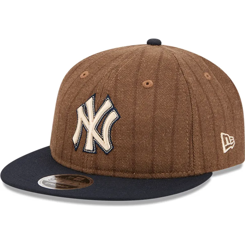 petten-plat-bruin-verstelbaar-9fifty-retro-crown-wool-pinstripe-van-new-york-yankees-mlb-van-new-era