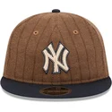 petten-plat-bruin-verstelbaar-9fifty-retro-crown-wool-pinstripe-van-new-york-yankees-mlb-van-new-era