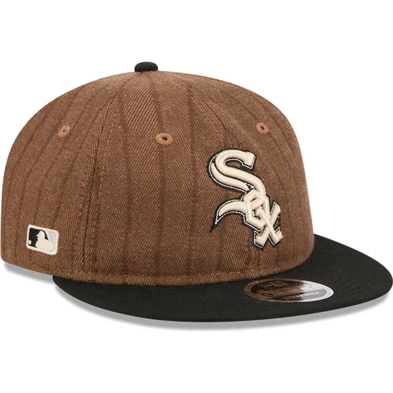 petten-plat-bruin-verstelbaar-9fifty-retro-crown-wool-pinstripe-van-chicago-white-sox-mlb-van-new-era petten-plat-bruin-verstelbaar-9fifty-retro-crown-wool-pinstripe-van-chicago-white-sox-mlb-van-new-era