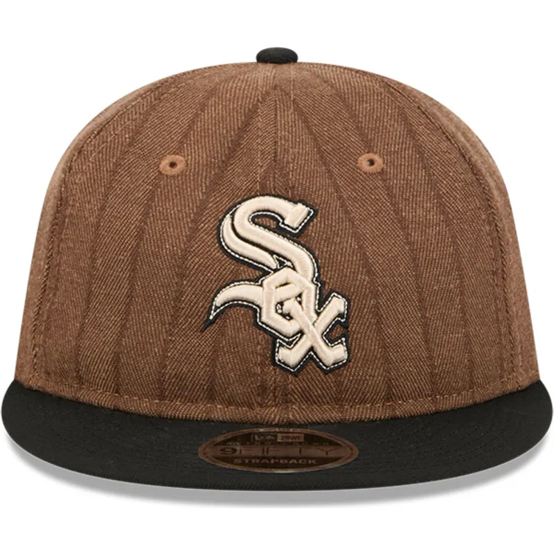 petten-plat-bruin-verstelbaar-9fifty-retro-crown-wool-pinstripe-van-chicago-white-sox-mlb-van-new-era petten-plat-bruin-verstelbaar-9fifty-retro-crown-wool-pinstripe-van-chicago-white-sox-mlb-van-new-era