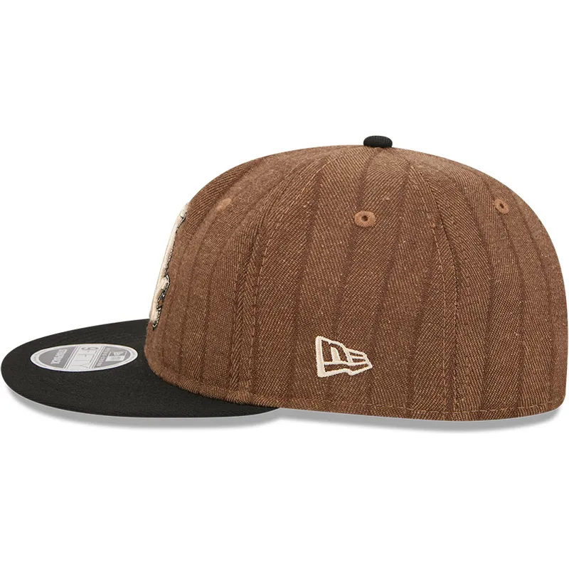 petten-plat-bruin-verstelbaar-9fifty-retro-crown-wool-pinstripe-van-chicago-white-sox-mlb-van-new-era petten-plat-bruin-verstelbaar-9fifty-retro-crown-wool-pinstripe-van-chicago-white-sox-mlb-van-new-era