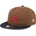 petten-plat-bruin-verstelbaar-9fifty-retro-crown-wool-pinstripe-van-atlanta-braves-mlb-van-new-era