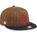 petten-plat-bruin-verstelbaar-9fifty-retro-crown-wool-pinstripe-van-atlanta-braves-mlb-van-new-era