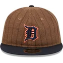 petten-plat-bruin-verstelbaar-9fifty-retro-crown-wool-pinstripe-van-detroit-tigers-mlb-van-new-era