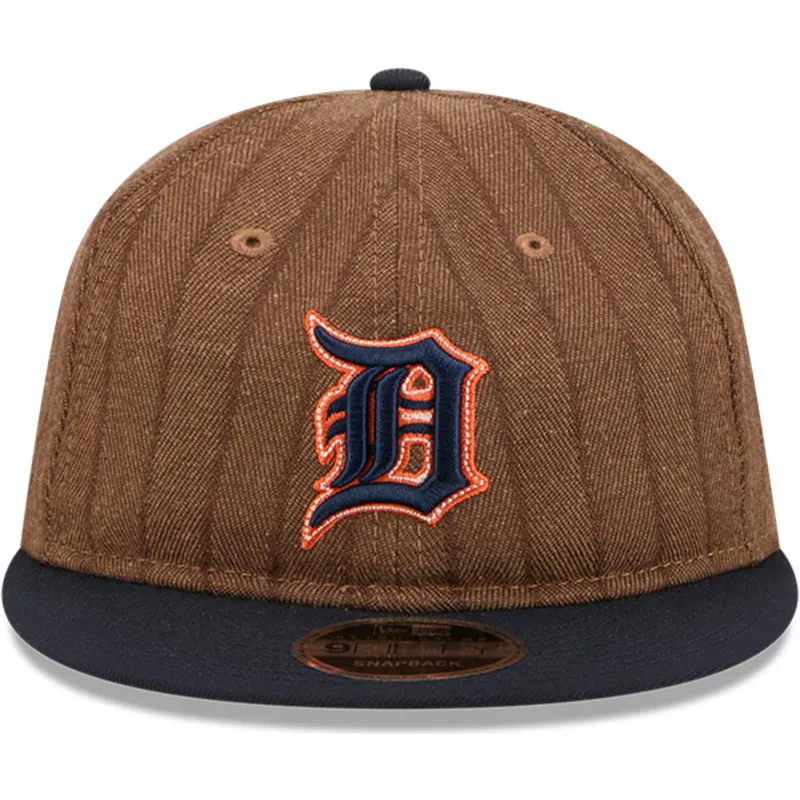 petten-plat-bruin-verstelbaar-9fifty-retro-crown-wool-pinstripe-van-detroit-tigers-mlb-van-new-era