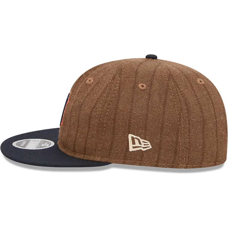 petten-plat-bruin-verstelbaar-9fifty-retro-crown-wool-pinstripe-van-detroit-tigers-mlb-van-new-era