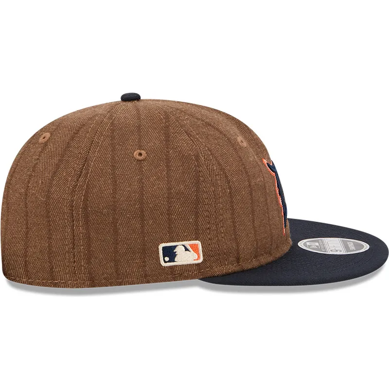 petten-plat-bruin-verstelbaar-9fifty-retro-crown-wool-pinstripe-van-detroit-tigers-mlb-van-new-era
