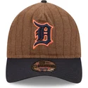 petten-gebogen-bruin-verstelbaar-9twenty-a-frame-wool-pinstripe-van-detroit-tigers-mlb-van-new-era