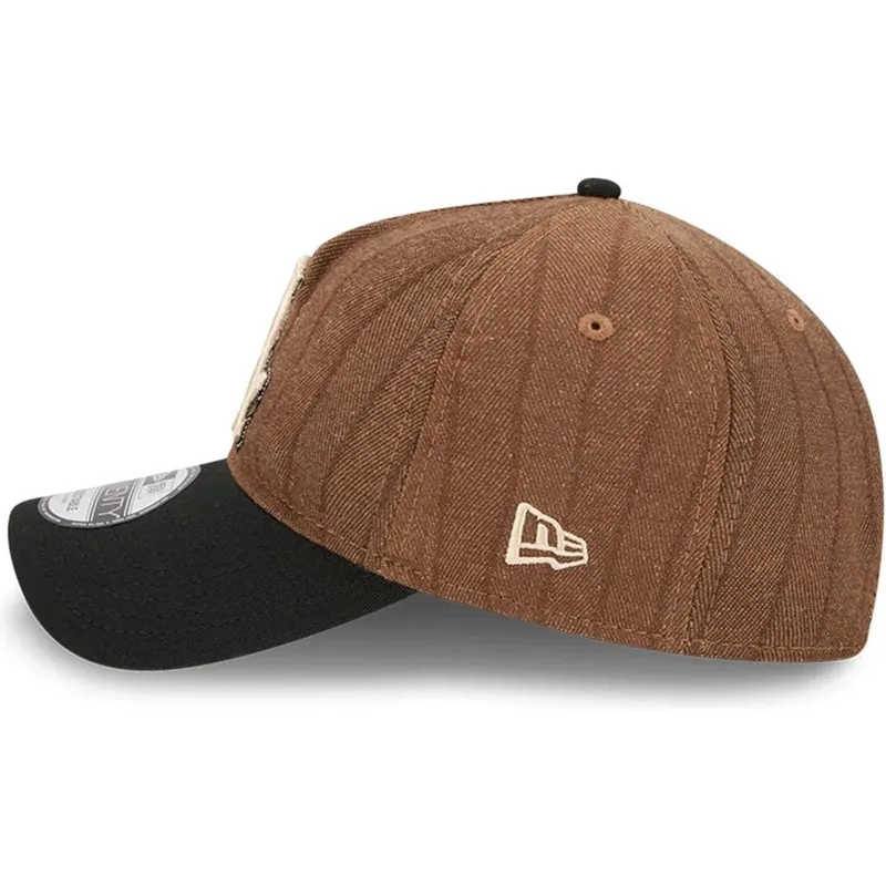 petten-gebogen-bruin-verstelbaar-9twenty-a-frame-wool-pinstripe-van-chicago-white-sox-mlb-van-new-era