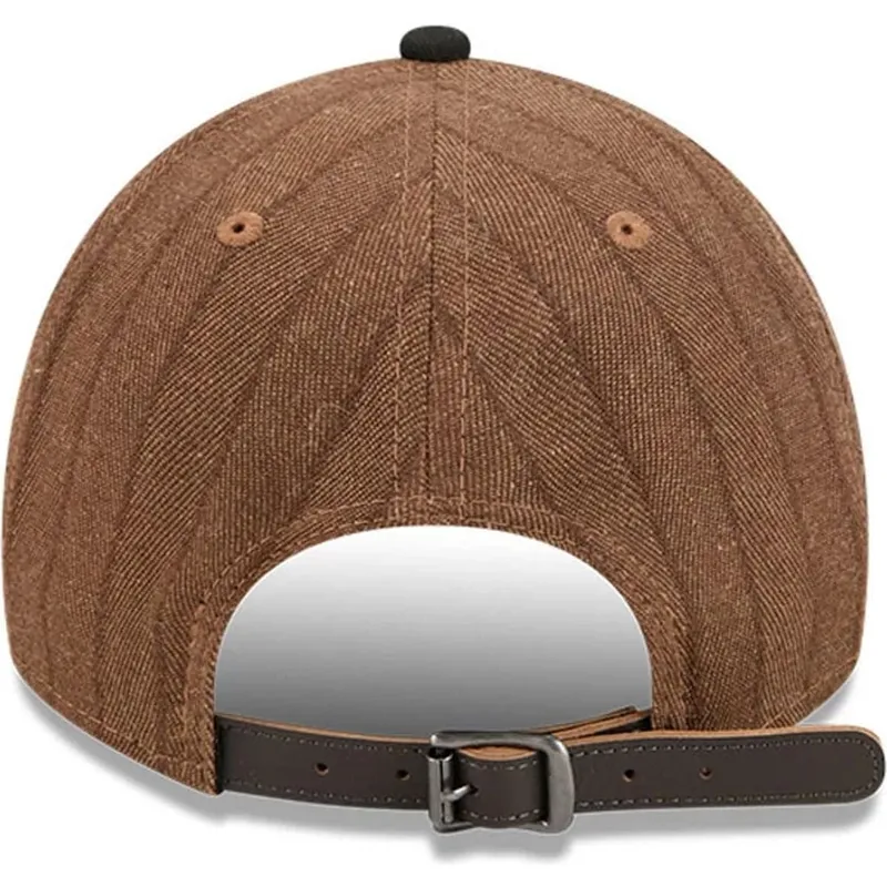 petten-gebogen-bruin-verstelbaar-9twenty-a-frame-wool-pinstripe-van-chicago-white-sox-mlb-van-new-era