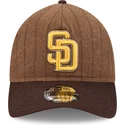 petten-gebogen-bruin-verstelbaar-9twenty-a-frame-wool-pinstripe-van-san-diego-padres-mlb-van-new-era
