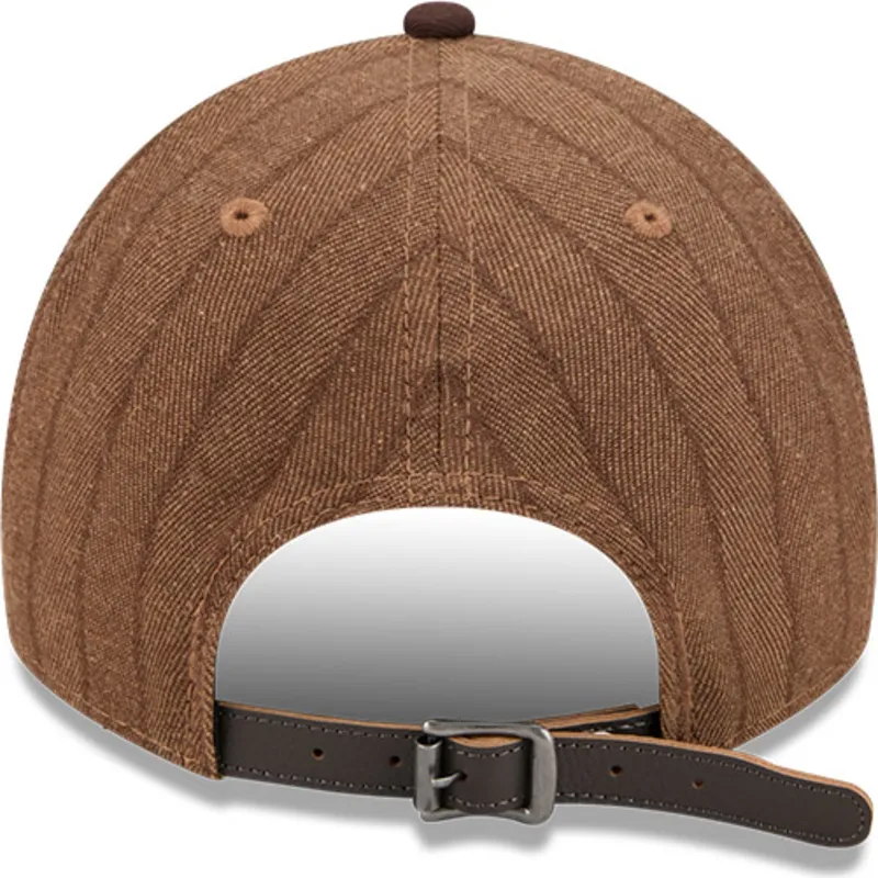petten-gebogen-bruin-verstelbaar-9twenty-a-frame-wool-pinstripe-van-san-diego-padres-mlb-van-new-era