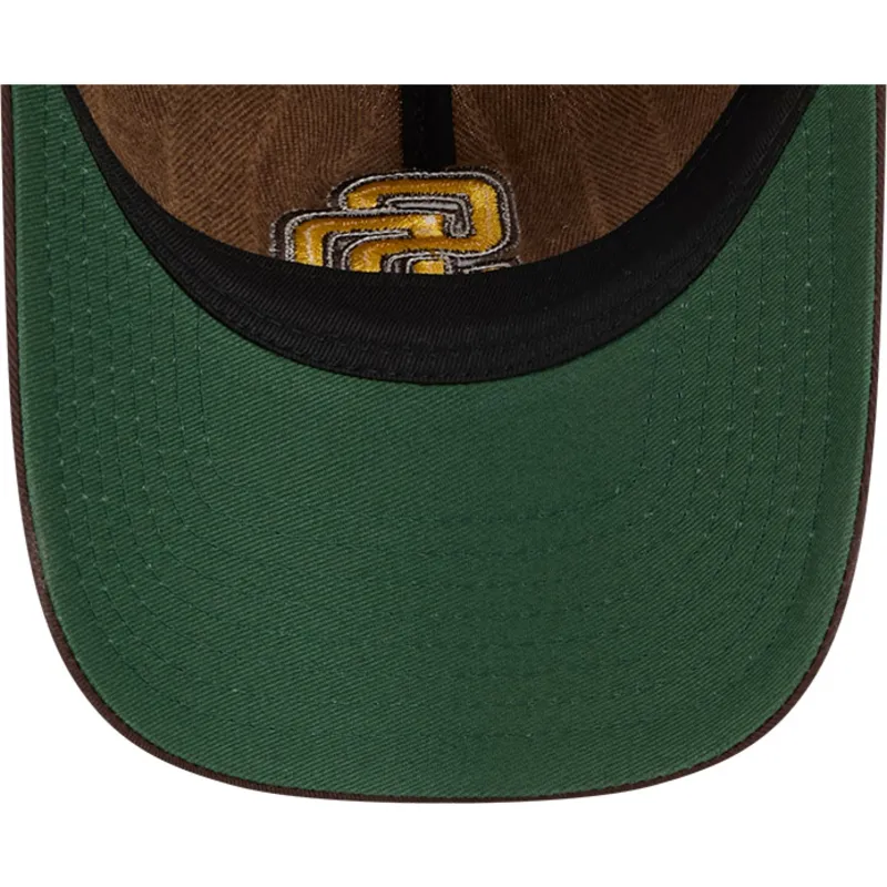petten-gebogen-bruin-verstelbaar-9twenty-a-frame-wool-pinstripe-van-san-diego-padres-mlb-van-new-era