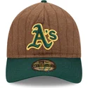 petten-gebogen-bruin-verstelbaar-9twenty-a-frame-wool-pinstripe-van-oakland-athletics-mlb-van-new-era