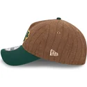 petten-gebogen-bruin-verstelbaar-9twenty-a-frame-wool-pinstripe-van-oakland-athletics-mlb-van-new-era