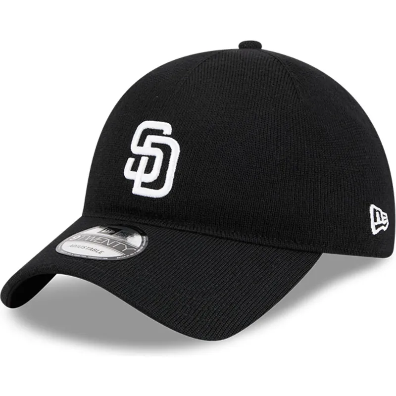 petten-gebogen-zwart-verstelbaar-9twenty-merino-wool-van-san-diego-padres-mlb-van-new-era
