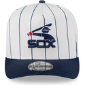 petten-gebogen-wit-snapback-9fifty-a-frame-satin-pinstripe-van-chicago-white-sox-mlb-van-new-era