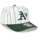petten-gebogen-wit-snapback-9fifty-a-frame-satin-pinstripe-van-oakland-athletics-mlb-van-new-era
