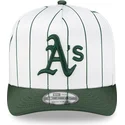 petten-gebogen-wit-snapback-9fifty-a-frame-satin-pinstripe-van-oakland-athletics-mlb-van-new-era