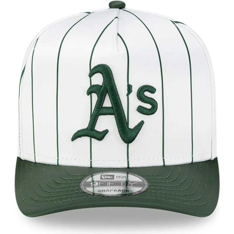 petten-gebogen-wit-snapback-9fifty-a-frame-satin-pinstripe-van-oakland-athletics-mlb-van-new-era