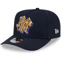 petten-gebogen-marineblauw-snapback-9fifty-a-frame-emblem-van-new-york-yankees-mlb-van-new-era