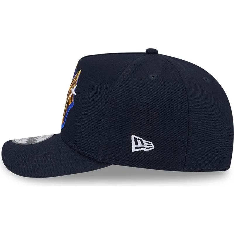 petten-gebogen-marineblauw-snapback-9fifty-a-frame-emblem-van-new-york-yankees-mlb-van-new-era