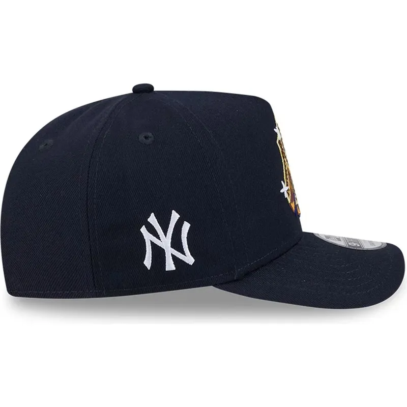 petten-gebogen-marineblauw-snapback-9fifty-a-frame-emblem-van-new-york-yankees-mlb-van-new-era