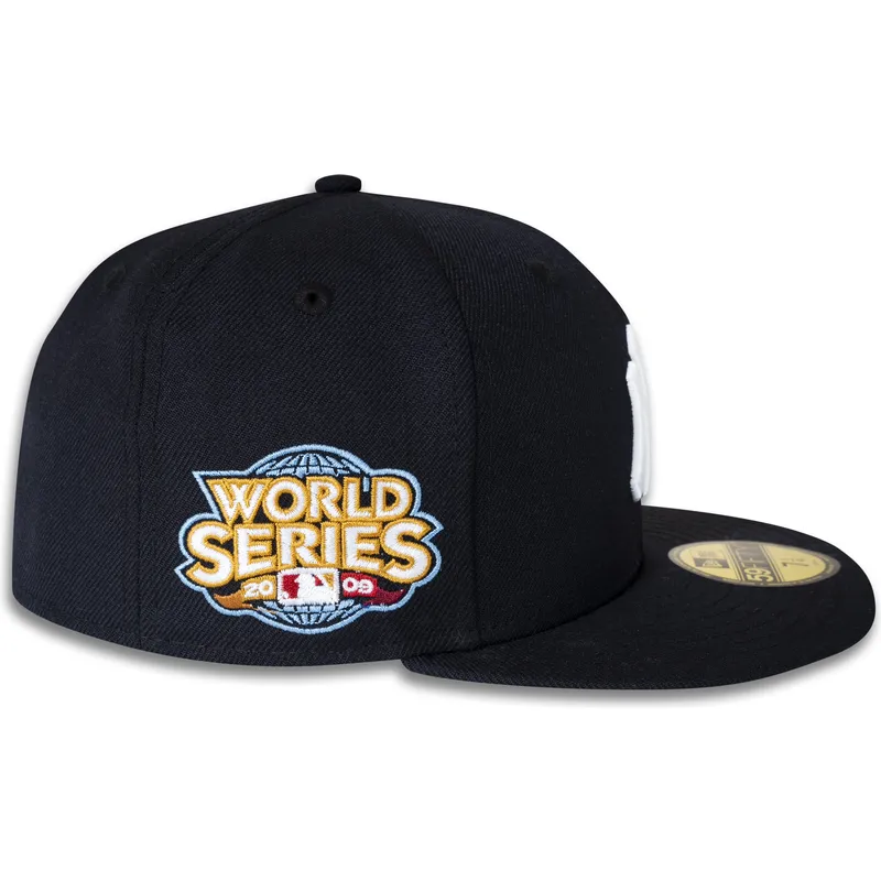 petten-plat-marineblauw-fitted-59fifty-world-series-2009-side-patch-van-new-york-yankees-mlb-van-new-era